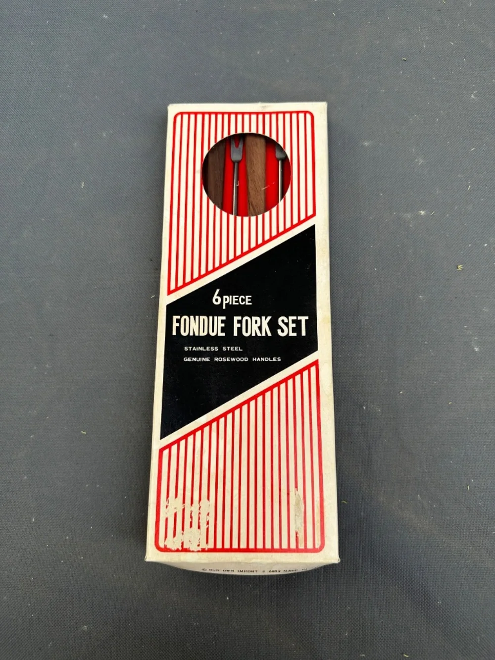 VTG Fondue Fork set of 6 Rosewood w/colored ends / Made in Japan MCM Mid Century